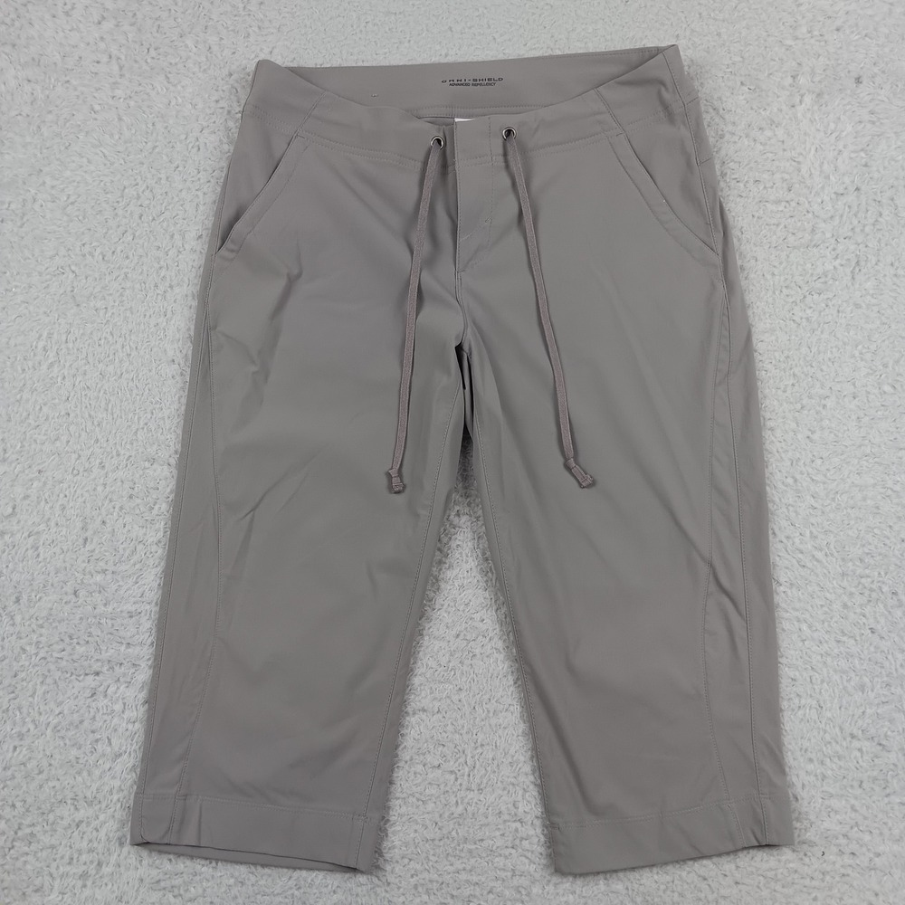 Columbia Capri Pant Omni-Shield Women 8 Gray Stretch Water Repellent AL8653